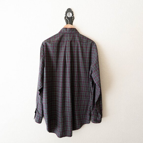 Ralph Lauren Mens Large Plaid Button Down Shirt Classic Fit Red Green - Picture 6 of 9